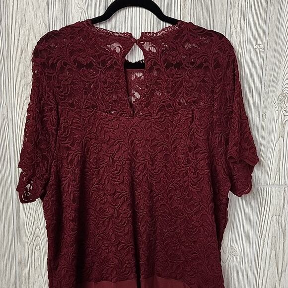 Torrid Cordovan Wine Lace Short Sleeve Bodsuit Womens Plus Size 4x NWT - Picture 5 of 11